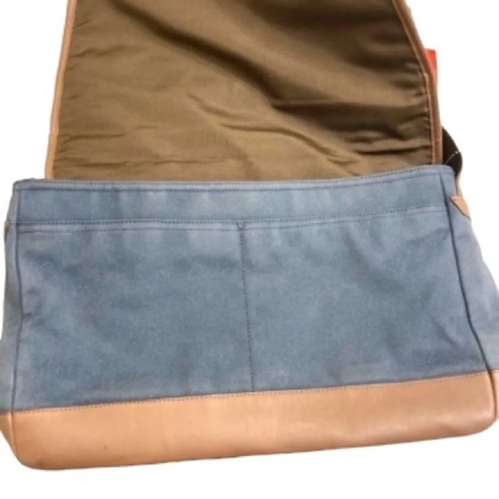 Coach F70629 mens blue brown messenger crossbody bag